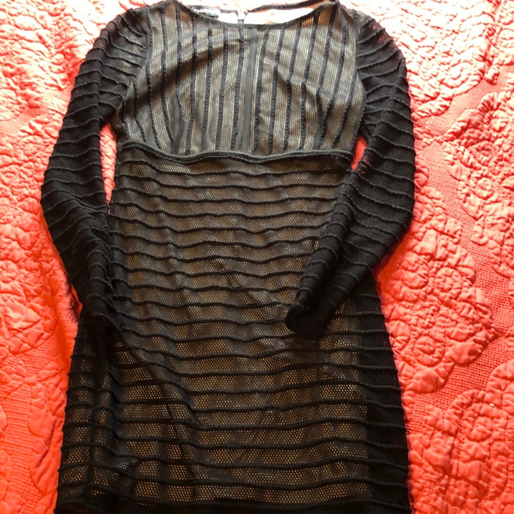Bebe Black Long Sleeve Dress